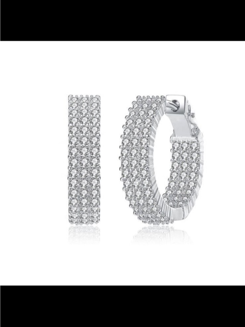 NWB Rachel glauber rhodium plated cubic zirconia hoop earrings